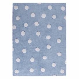 Lorena Canals Pro zvířata: pratelný koberec Polka Dots bílá, modrá 120x160 cm ATAN Nábytek