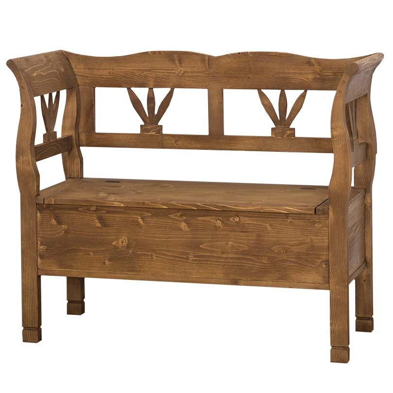 Dřevěná lavice s úložným prostorem HONEY - vosk - P001 - Nábytek Harmonia s.r.o.
