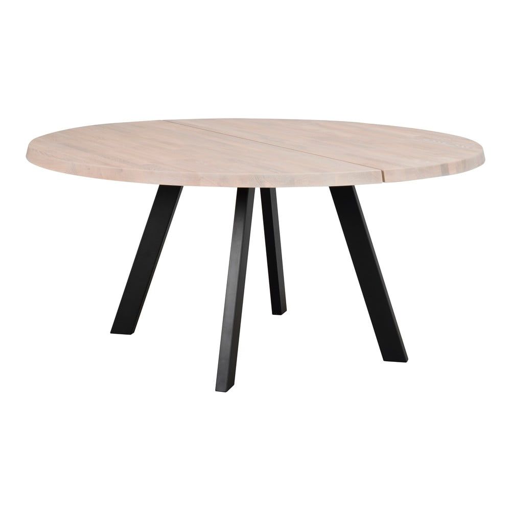 Kulatý jídelní stůl z běleného dubového dřeva Rowico Freddie, ø 160 cm - Bonami.cz