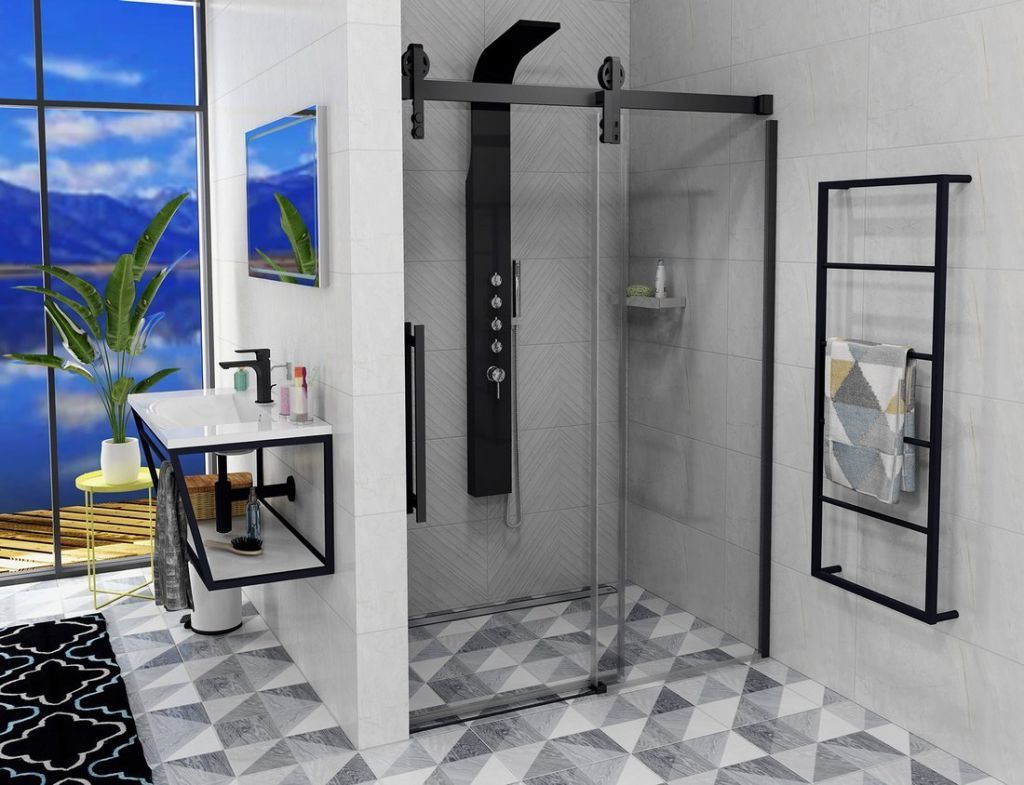 GELCO - VOLCANO BLACK sprchové dveře 1500 čiré sklo GV1415 - Hezká koupelna s.r.o.