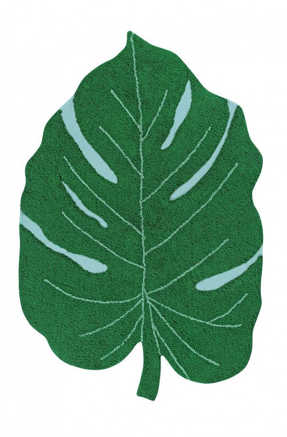 Lorena Canals Bio koberec kusový, ručně tkaný Monstera Leaf zelená 120x180 cm - ATAN Nábytek