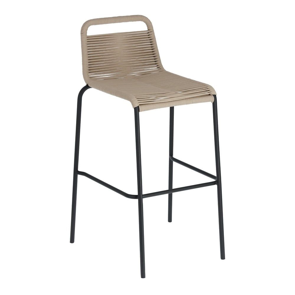 Béžová barová židle s ocelovou konstrukcí Kave Home Glenville, výška 74 cm - Bonami.cz