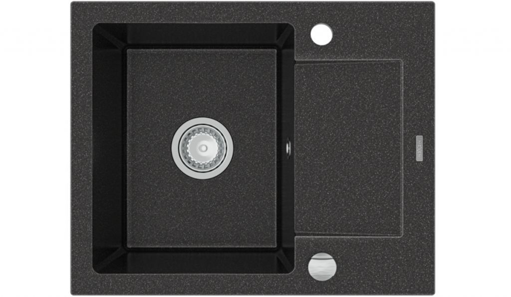 MEXEN - Enzo granitový dřez 1-mísa dřez s vypouštěním krátký Board 576x465 mm, černá / kovové zlato 6506571005-75 - Hezká koupelna s.r.o.