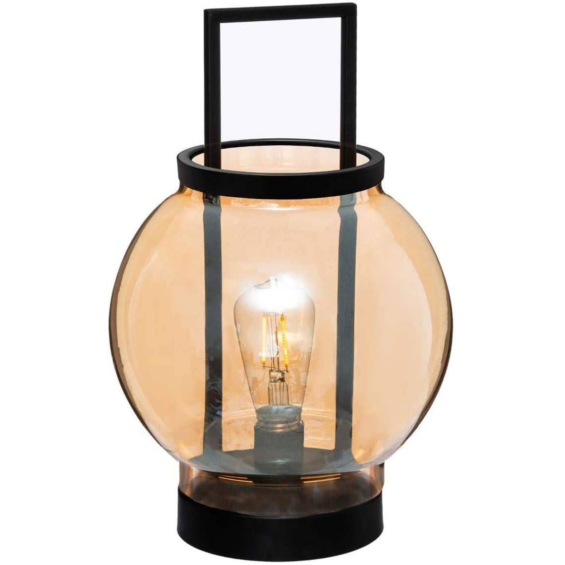 Atmosphera Skleněná stolní lampa LED, O 19 cm, oranžová - EMAKO.CZ s.r.o.