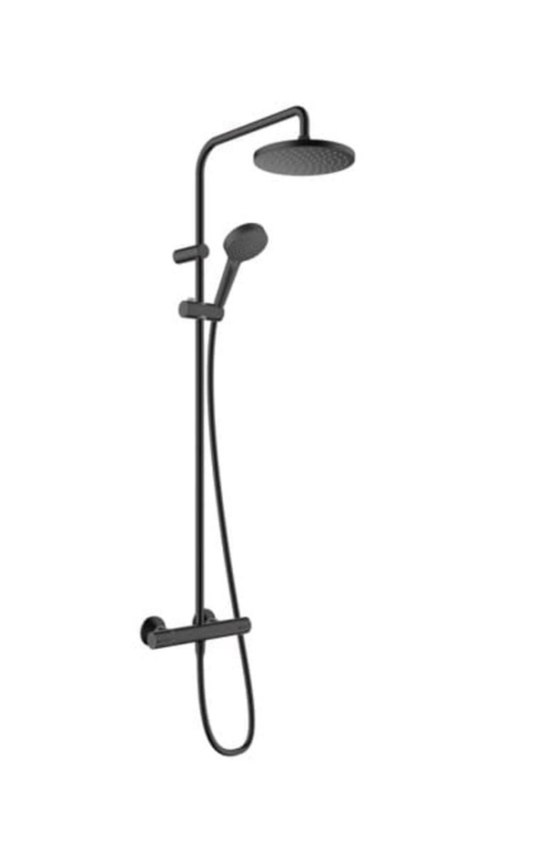 Sprchový systém Hansgrohe Vernis Blend na stěnu s termostatickou baterií černý mat 26276670 - Siko - koupelny - kuchyně