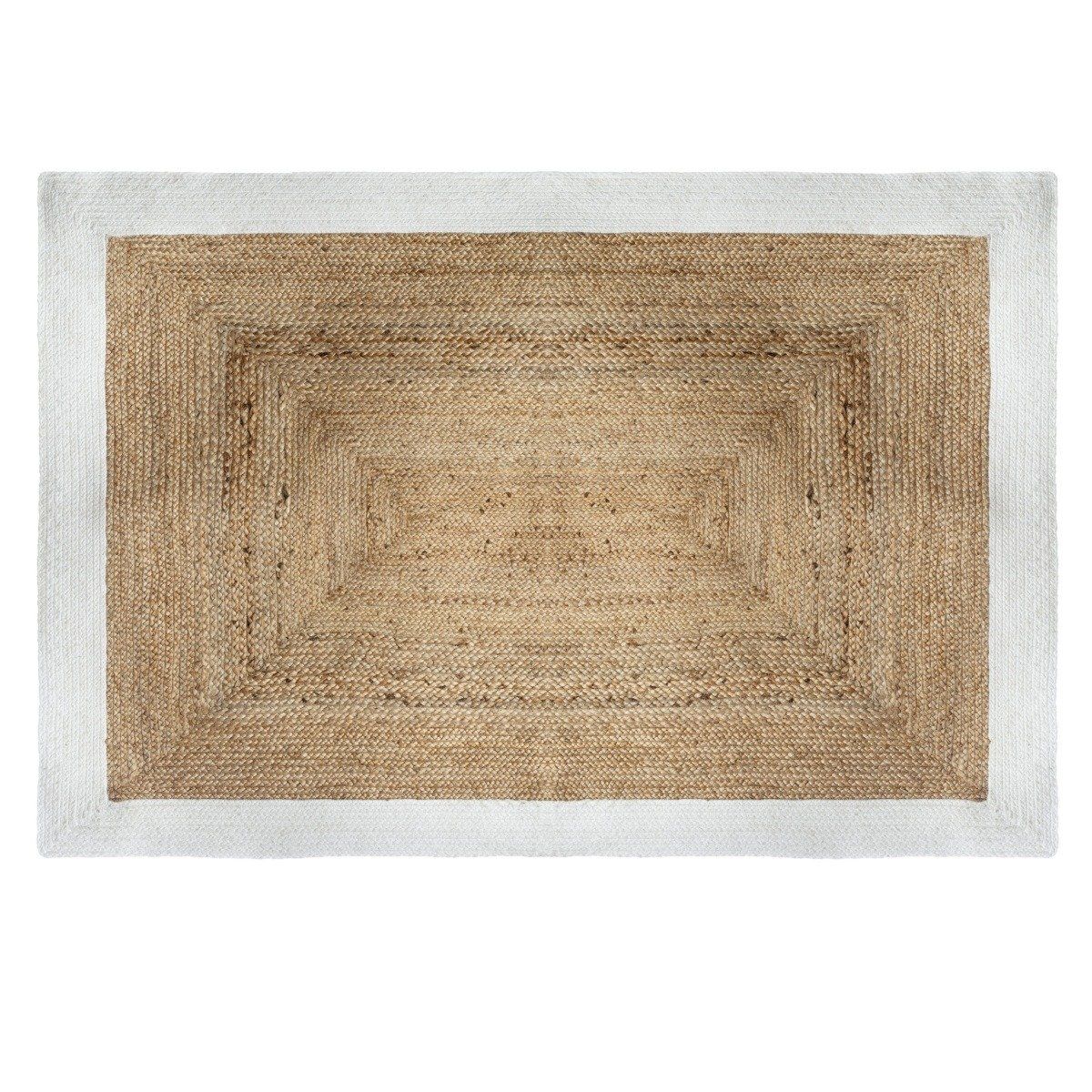 Atmosphera Jutový koberec, obdélníkový, 120 x 170 cm s bílým rámem - EMAKO.CZ s.r.o.