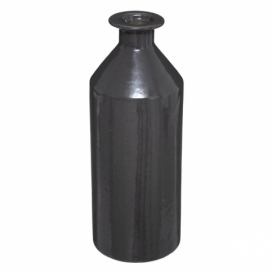 Atmosphera Černá keramická váza, 21,5 cm