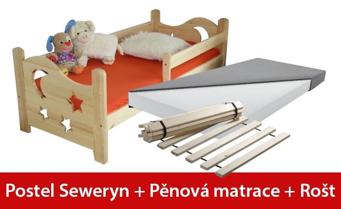 Maxi-drew Maxi-drew Set postele SEWERYN 80 x 180 cm + pěnová matrace + rošt - maxi-postele.cz