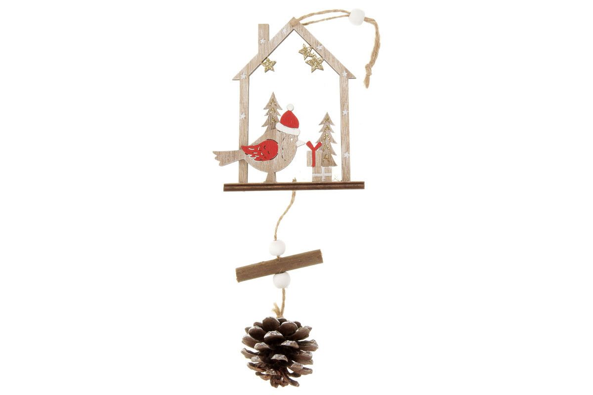 Autronic Ptáček s domečkem - vánoční dekorace AC3014 - ATAN Nábytek