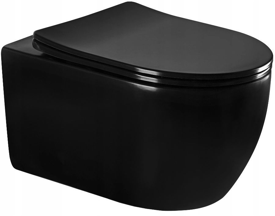 MEXEN - Carmen Závěsná WC mísa včetně sedátka s slow-slim, z duroplastu, černá matná 30881085 - Hezká koupelna s.r.o.