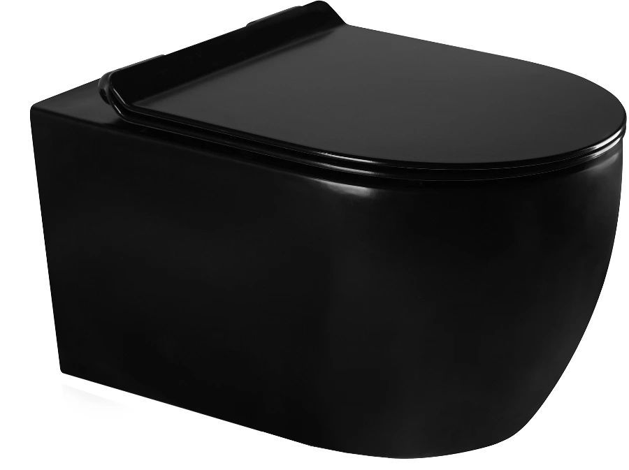 MEXEN - Carmen Závěsná WC mísa včetně sedátka s slow-slim, z duroplastu, černá matná 30880185 - Hezká koupelna s.r.o.