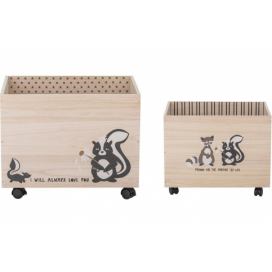 Set dvou dřevěných úložných boxů na hračky Bloomingville Nonni 40/50 x 30/35 cm