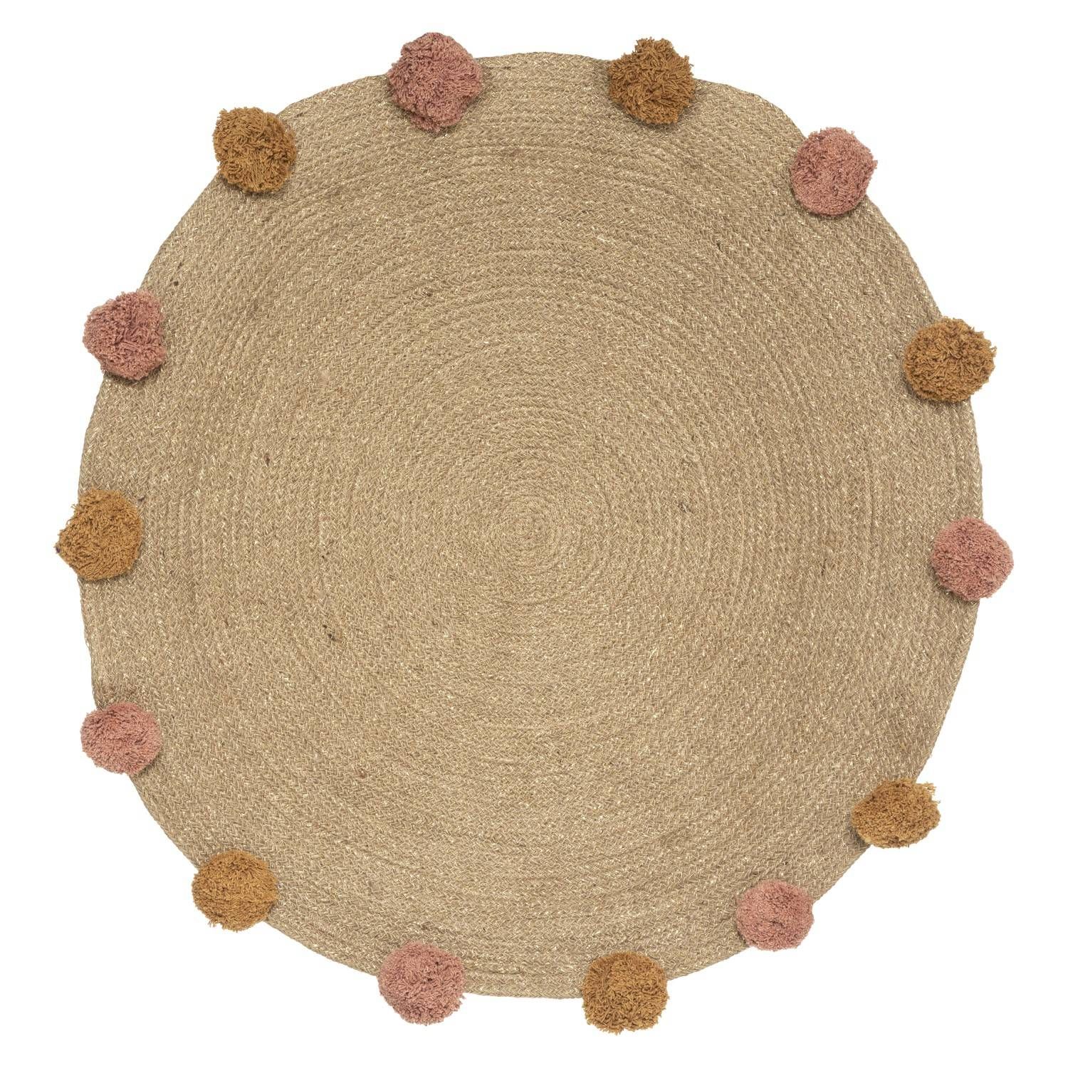 Atmosphera Jutový koberec s bambulkami,  O 78 cm - EMAKO.CZ s.r.o.