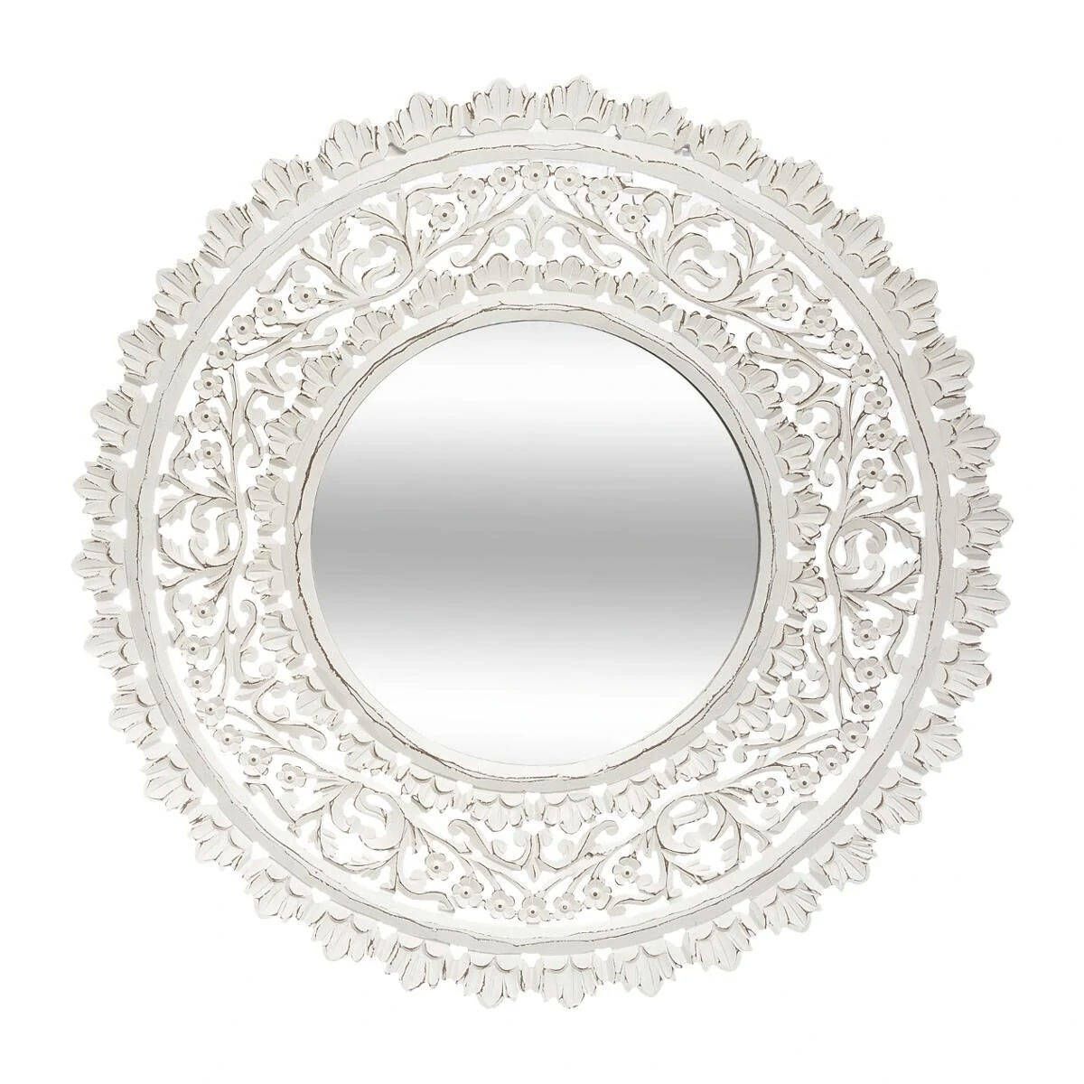 Atmosphera Dekorativní zrcadlo RITUAL, O 92 cm, bílé - EMAKO.CZ s.r.o.
