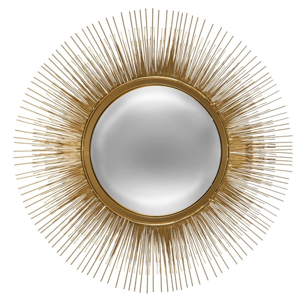 Atmosphera Kulaté dekorativní zrcadlo SUN, O 58 cm, zlaté - EMAKO.CZ s.r.o.