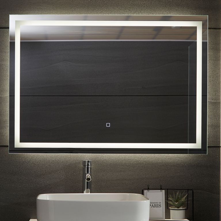 Aquamarin Koupelnové zrcadlo s LED osvětlením, 100 x 70 cm - Kokiskashop.cz