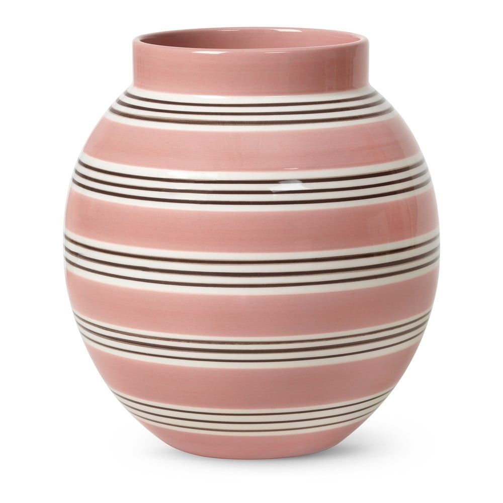 Růžovo-bílá porcelánová váza Kähler Design Nuovo, výška 20,5 cm - Bonami.cz