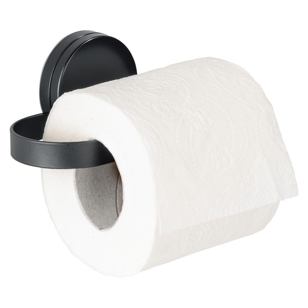 Černý držák na toaletní papír Wenko Static-Loc® Pavia - Bonami.cz