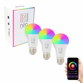  NEO LITE SMART sada 3x žárovka LED E27 11W RGB+CCT barevná a bílá, stmívatelná, Wi-Fi, TUYA