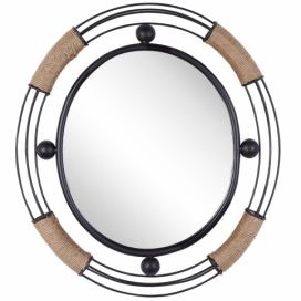 Nástěnné zrcadlo 55 x 50 cm černé MOULINS