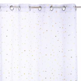 Atmosphera Závěs se zlatými hvězdy, 140 x 240 cm, bílý