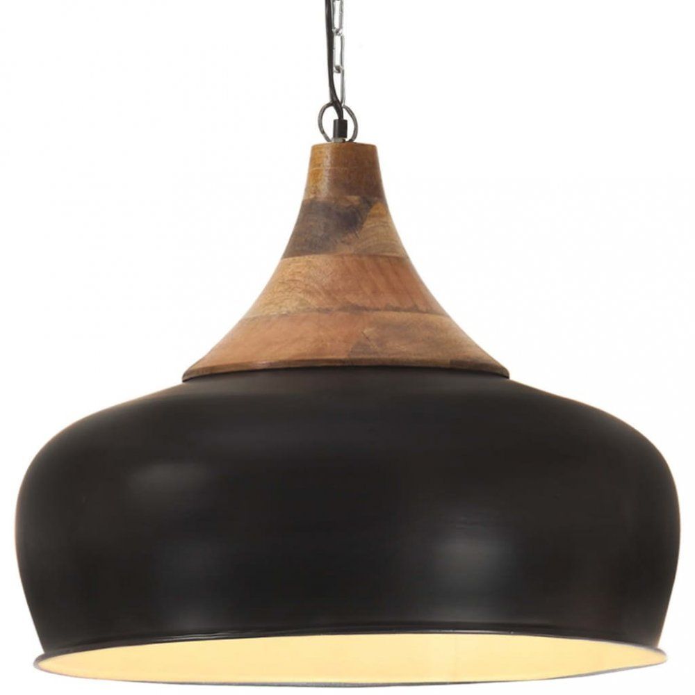 Závěsná lampa černá / mangovníkové dřevo Dekorhome 35 cm - DEKORHOME.CZ