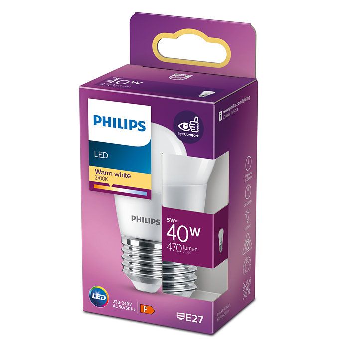 Philips LED Tropfenform E14 6W 40W Teplá bílá 470 lm matt - Svítidla FEIM