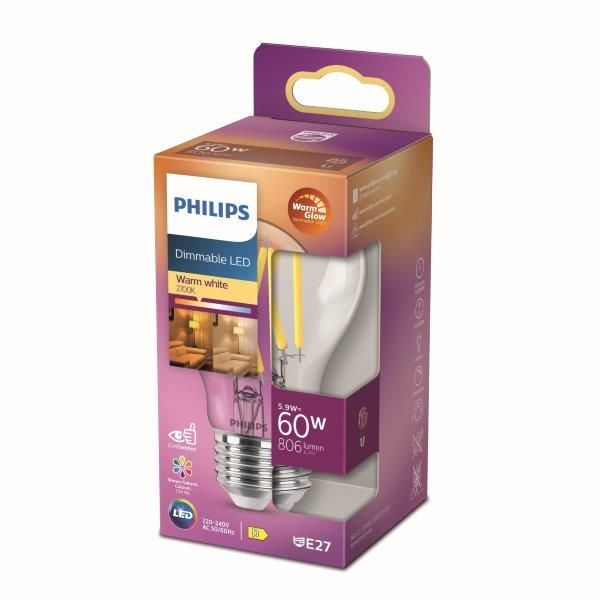 Philips Lighting 871951432383400 LED EEK2021 D A G E27 tvar žárovky 6 W = 60 W teplá bílá - Svítidla FEIM
