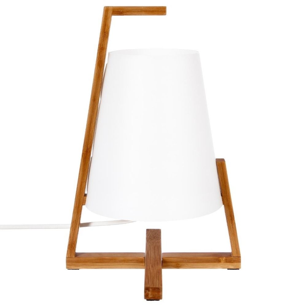 Atmosphera Stolní bambusová lampa na stojanu bílá, 32 cm - EMAKO.CZ s.r.o.