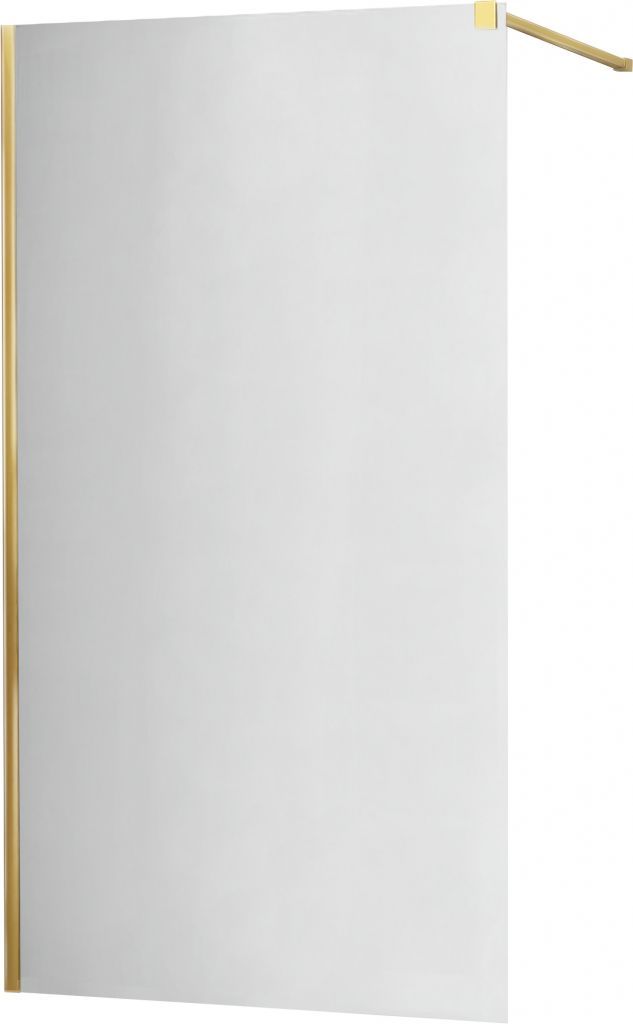 MEXEN - KIOTO Sprchová zástěna WALK-IN 80x200 cm 8 mm, zlatá, zrcadlové sklo 800-080-101-50-50 - Hezká koupelna s.r.o.