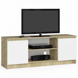 Ak furniture TV stolek Beron 140 cm dub artisan/bílý
