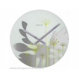 Designové nástěnné hodiny 8088gn Nextime Grass green 43cm