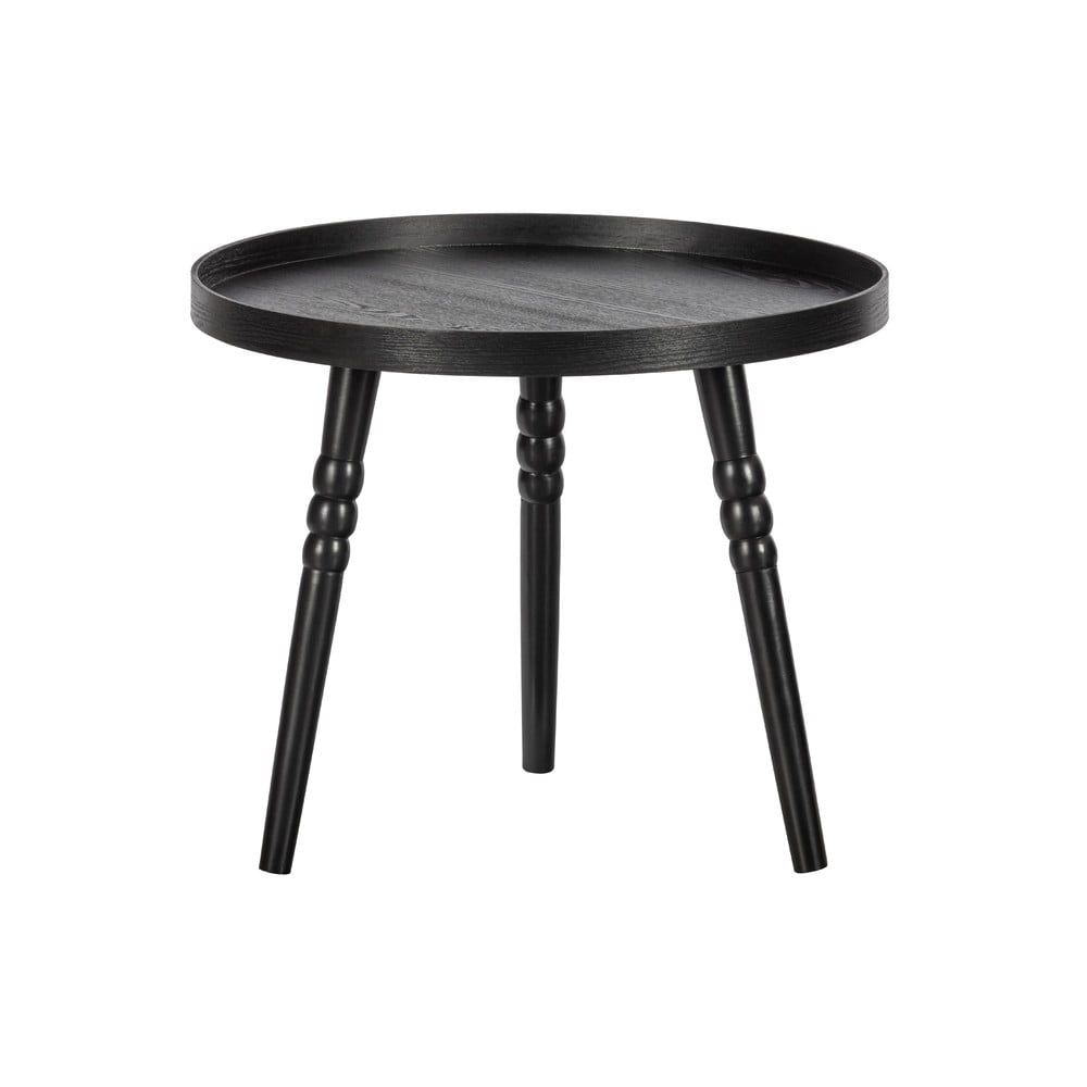 Černý odkládací stolek WOOOD Ponto, ø 55 cm - Bonami.cz