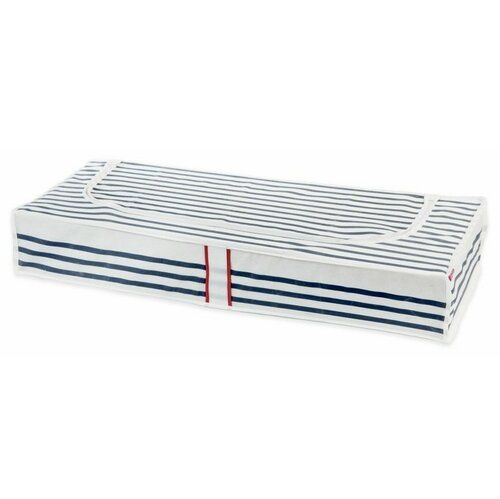 Compactor Nízký textilní úložný box na oblečení pod postel MARINE, 100 x 45 x 15 cm, modro-bílá - alza.cz