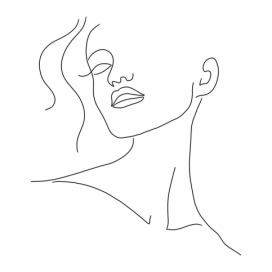 Plakát 29x41 cm Minimal Woman Face Line Art – Veronika Boulová