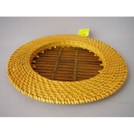 Axin Trading s.r.o. Bambusovo ratanový tácek žlutý