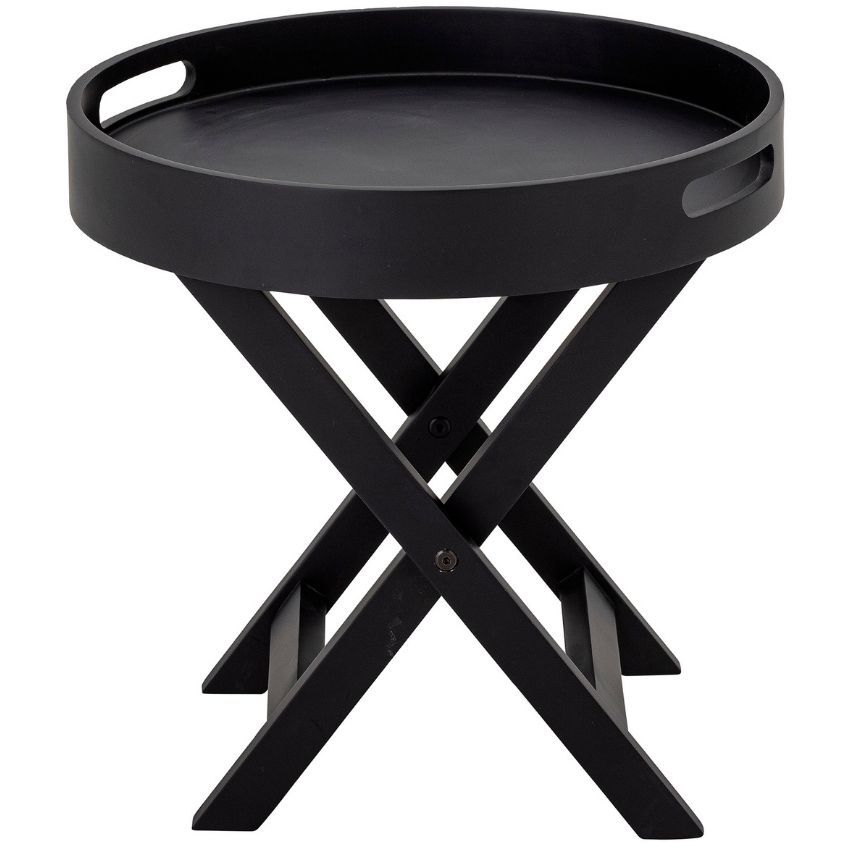Černý dřevěný odkládací stolek Bloomingville Freya 40 cm - Designovynabytek.cz