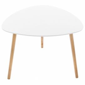 Atmosphera Univerzální kávový stolek v bílé barvě, na dřevěných nožkách, funkční a praktický