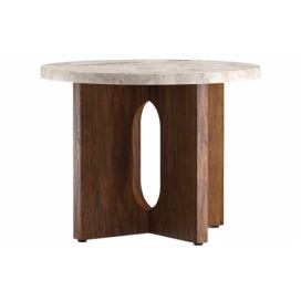 Audo CPH Ořechový odkládací stolek AUDO ANDROGYNE 50 cm s kamennou deskou