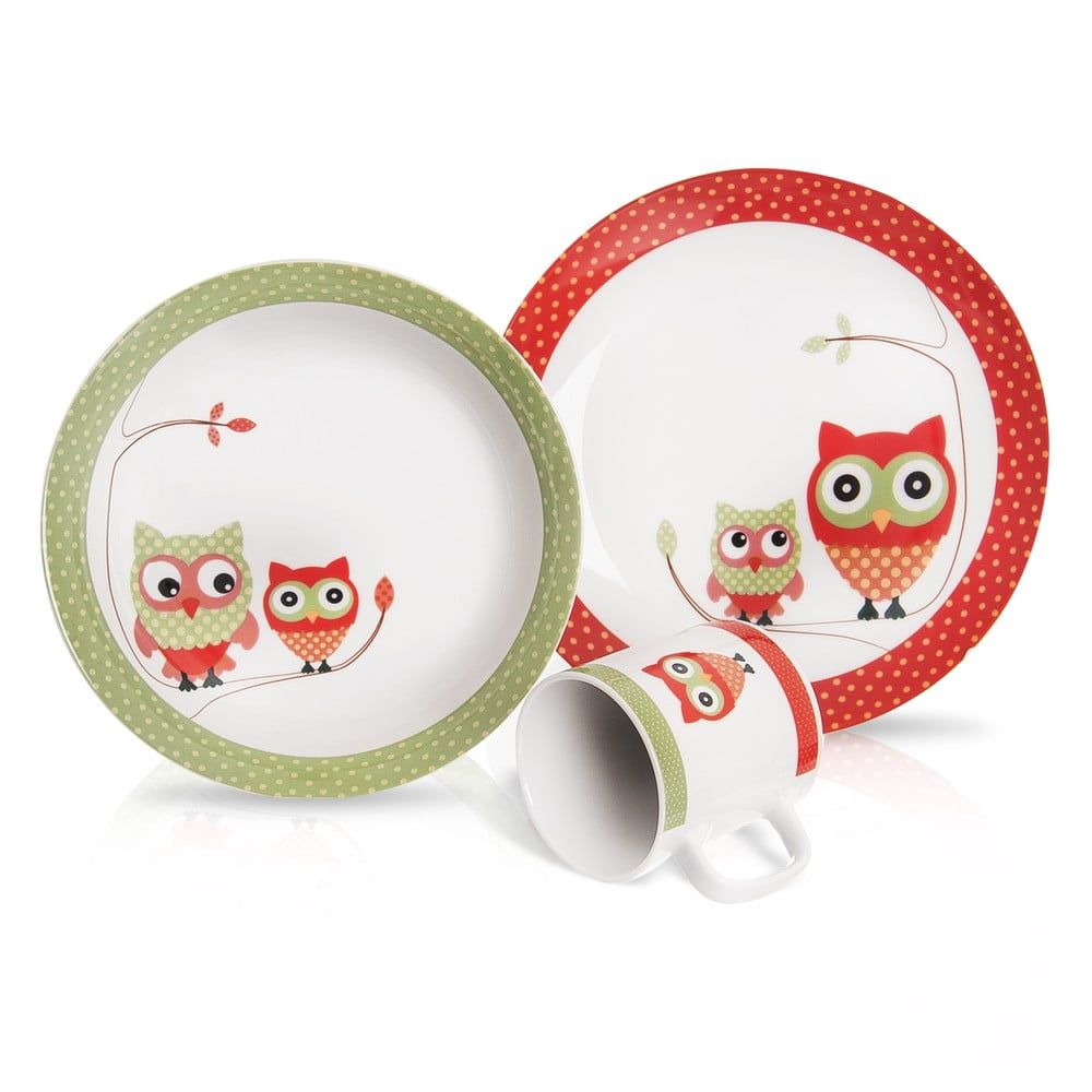 3dílný dětský porcelánový jídelní set Orion Owl - Bonami.cz