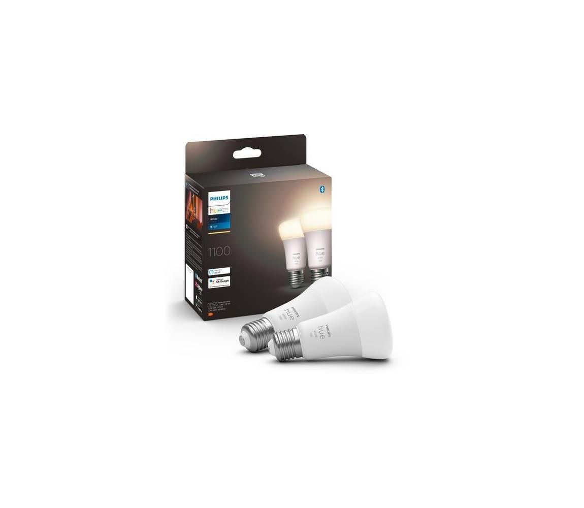 Philips SADA 2x LED Stmívatelná žárovka Philips Hue WHITE E27/9,5W/230V 2700K  -  Svět-svítidel.cz