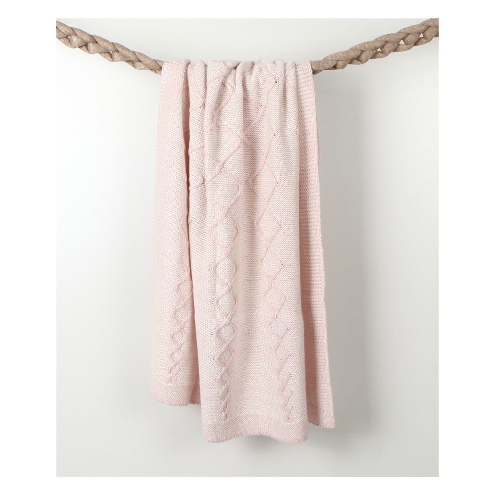 Růžová dětská deka s příměsí bavlny Homemania Decor Baby Baby, 90 x 90 cm - Bonami.cz