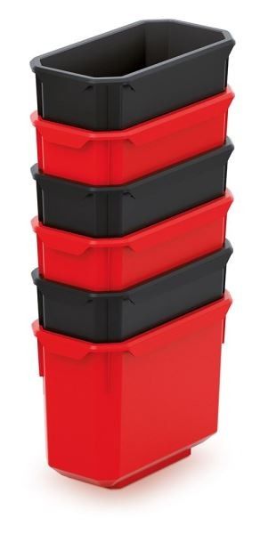 Prosperplast Sada úložných boxů 6 ks XEBLOCCK 14 x 7,5 x 28 cm černo-červená - Houseland.cz
