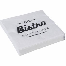 EH Excellent Houseware Papírové ubrousky BISTRO, bílé, 33 x 33 cm, 20 kusů