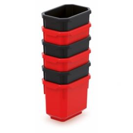 Prosperplast Sada úložných boxů 6 ks TITANIO 11 x 7,5 x 26,3 cm černo-červená