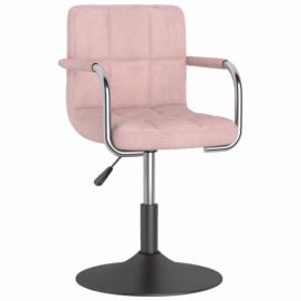 Otočná židle kov / samet Dekorhome Růžová