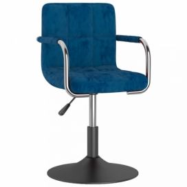 Otočná židle kov / samet Dekorhome Modrá