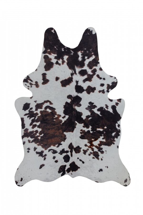 Flair Rugs Kusový koberec Faux Animal Cow Print bílá, černá 155x190 tvar kožešiny - ATAN Nábytek