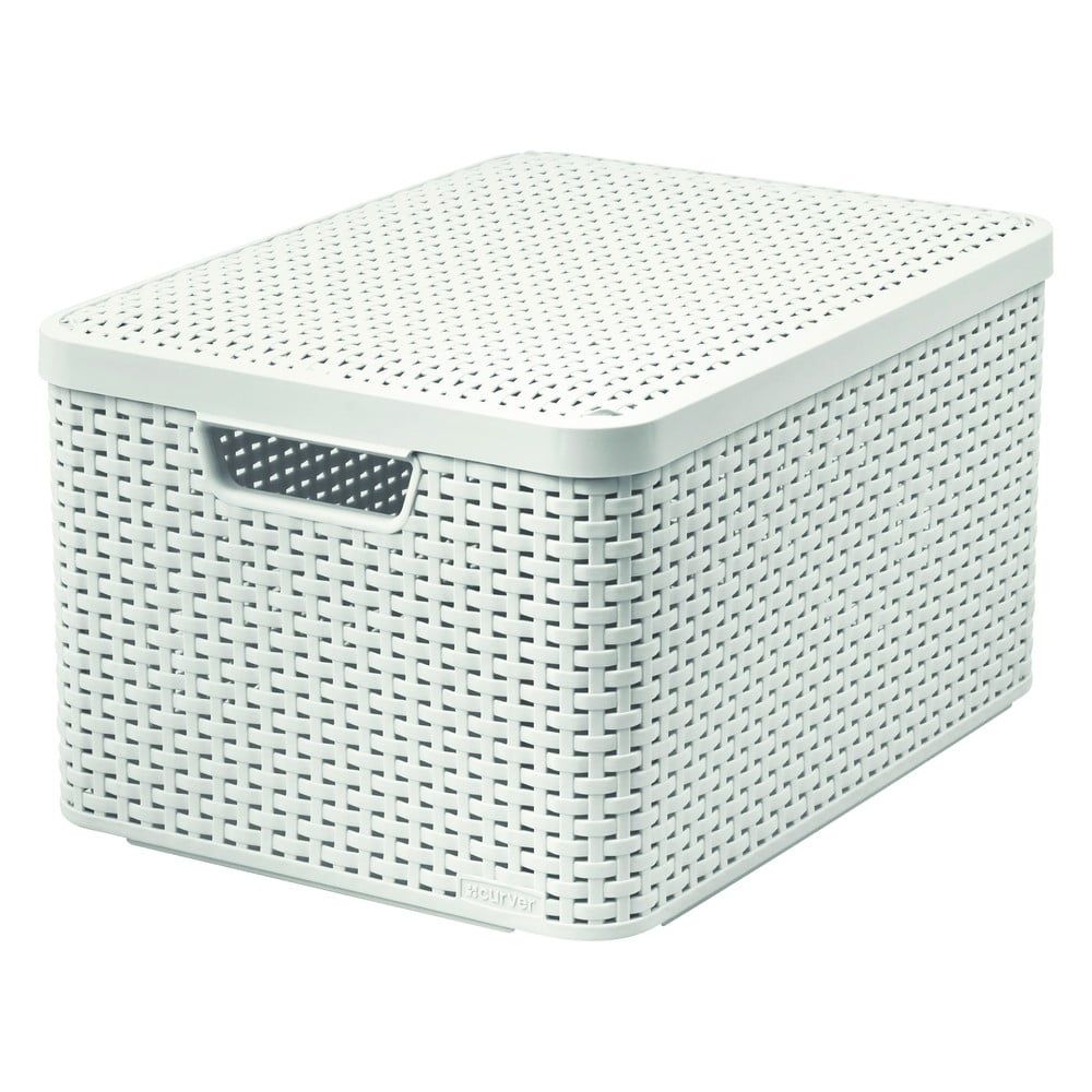 Krémový plastový úložný box s víkem 33x44,5x25 cm Style – Curver - Bonami.cz