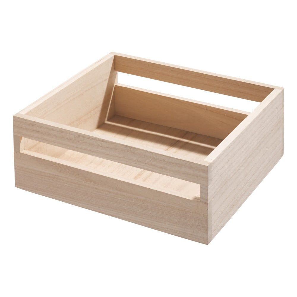 Úložný box ze dřeva paulownia iDesign Eco Handled, 25,4 x 25,4 cm - Bonami.cz
